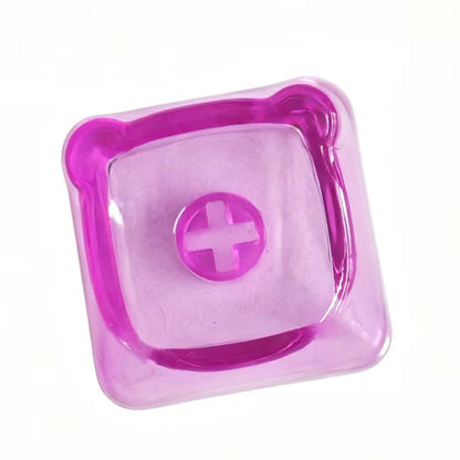 YMDK PC Cute Bear Head Blank Color Pink White Red Green Blue Yellow Purple 1u Keycaps DIY(Blank PC Material)