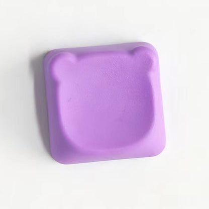 YMDK Bear Head PBT Blank Color Pink White Red Green Blue Yellow Purple 1u Cute Keycaps DIY(Blank PBT 1.6mm)