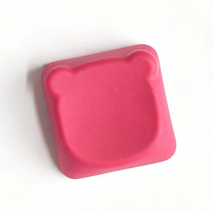 YMDK Bear Head PBT Blank Color Pink White Red Green Blue Yellow Purple 1u Cute Keycaps DIY(Blank PBT 1.6mm)