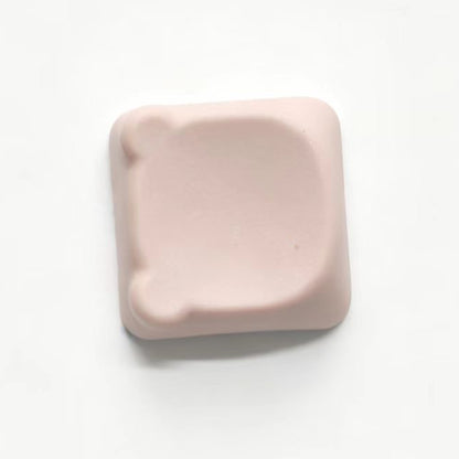 YMDK Bear Head PBT Blank Color Pink White Red Green Blue Yellow Purple 1u Cute Keycaps DIY(Blank PBT 1.6mm)