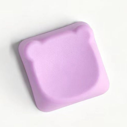 YMDK Bear Head PBT Blank Color Pink White Red Green Blue Yellow Purple 1u Cute Keycaps DIY(Blank PBT 1.6mm)