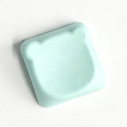 YMDK Bear Head PBT Blank Color Pink White Red Green Blue Yellow Purple 1u Cute Keycaps DIY(Blank PBT 1.6mm)