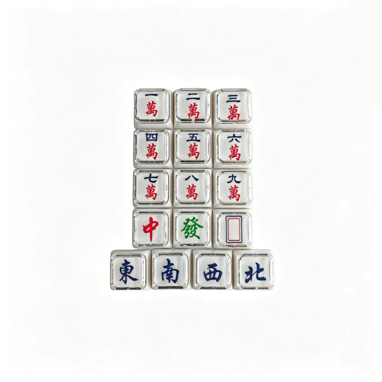 16 Keys Majiang 1u Double-layer Cover Cap Mahjong Tiao Wan Tong Set PC Keycaps For Numpad Pad Mx Mechanical Keyboard