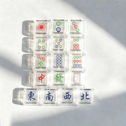 16 Keys Majiang 1u Double-layer Cover Cap Mahjong Tiao Wan Tong Set PC Keycaps For Numpad Pad Mx Mechanical Keyboard