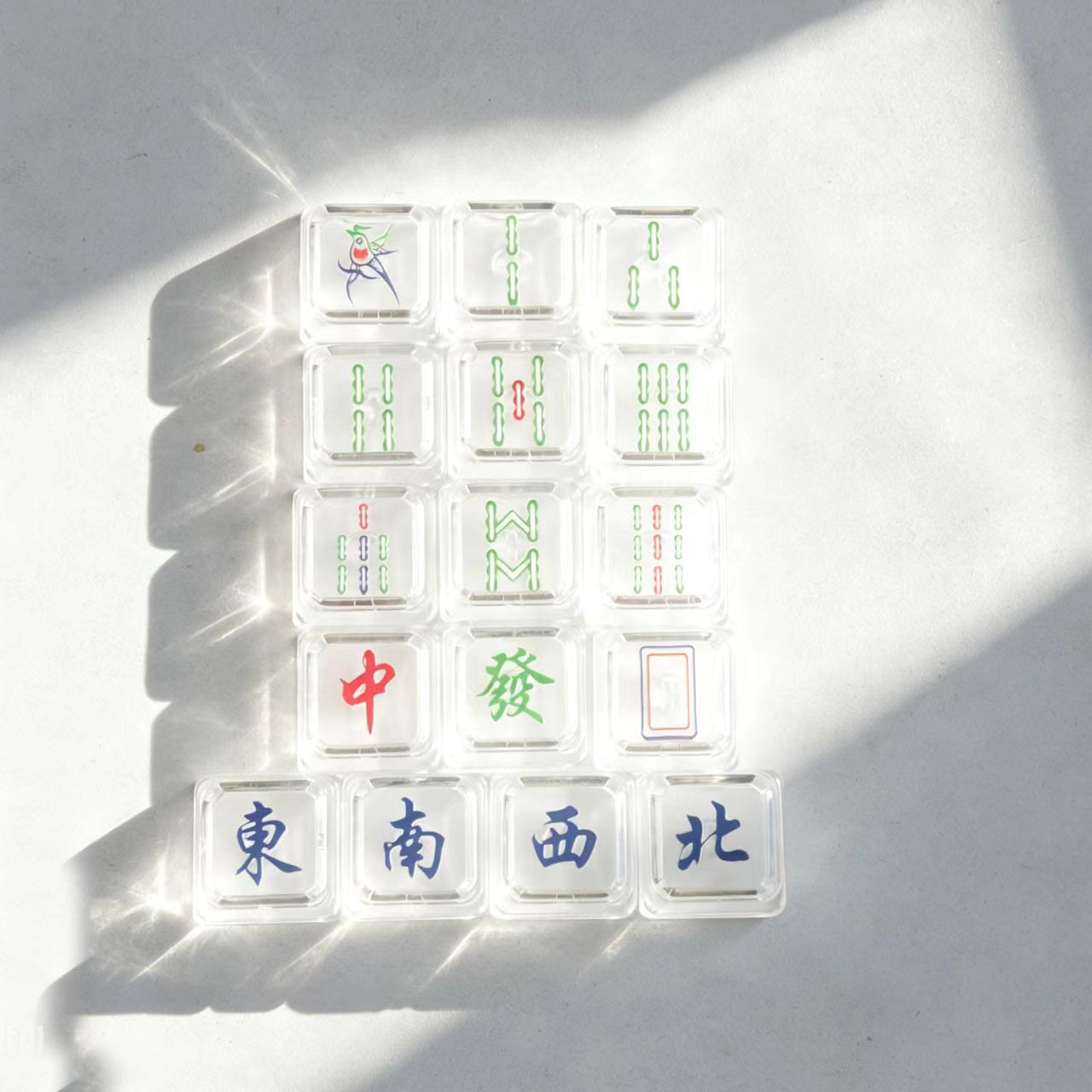 16 Keys Majiang 1u Double-layer Cover Cap Mahjong Tiao Wan Tong Set PC Keycaps For Numpad Pad Mx Mechanical Keyboard
