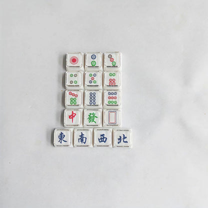 16 Keys Majiang 1u Double-layer Cover Cap Mahjong Tiao Wan Tong Set PC Keycaps For Numpad Pad Mx Mechanical Keyboard