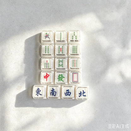16 Keys Majiang 1u Double-layer Cover Cap Mahjong Tiao Wan Tong Set PC Keycaps For Numpad Pad Mx Mechanical Keyboard