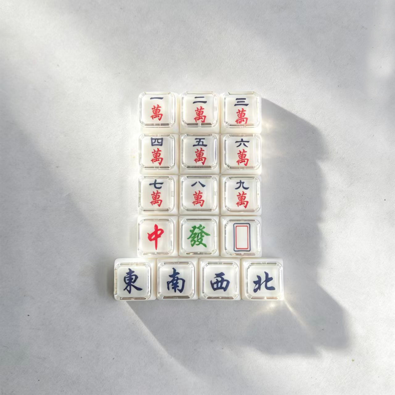 16 Keys Majiang 1u Double-layer Cover Cap Mahjong Tiao Wan Tong Set PC Keycaps For Numpad Pad Mx Mechanical Keyboard