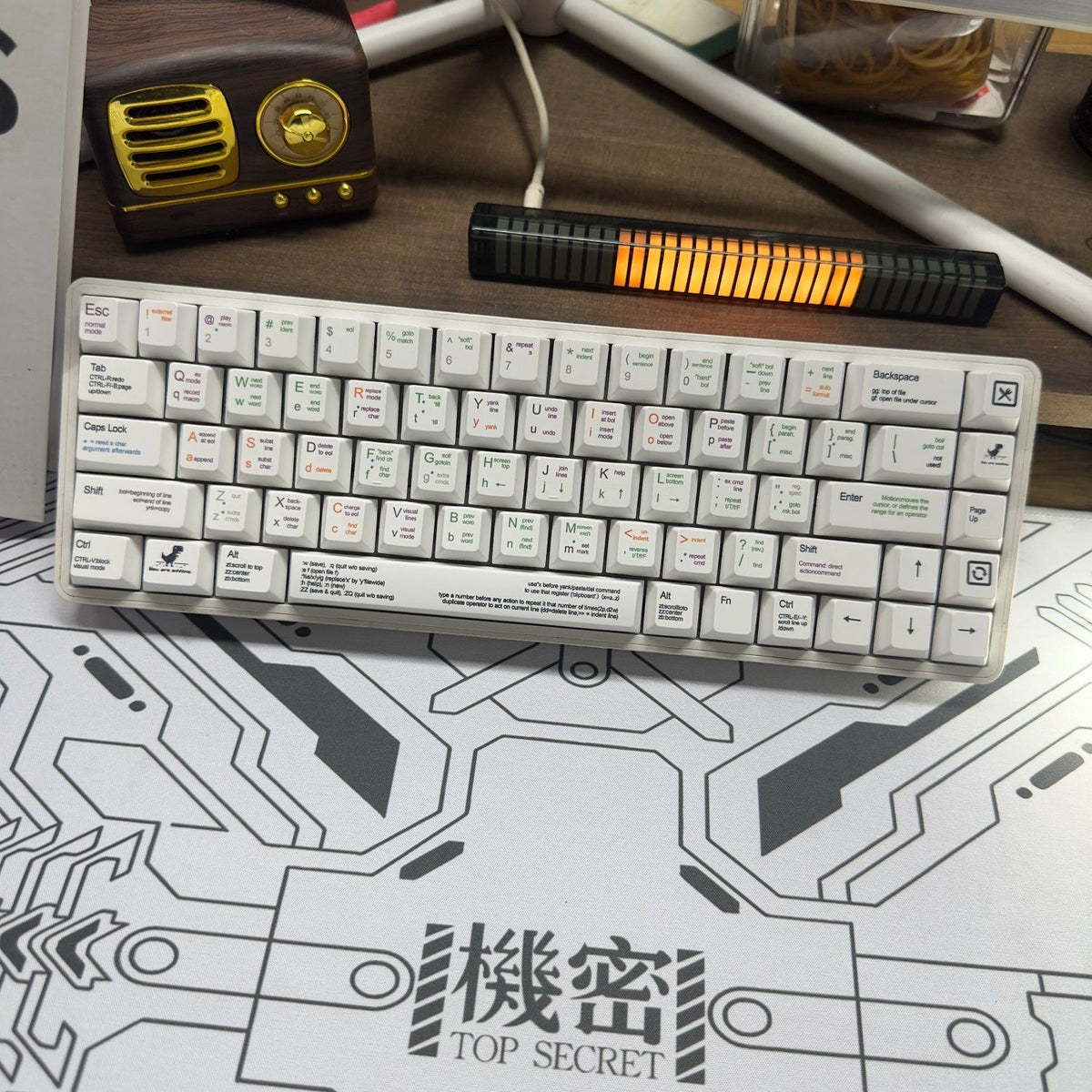 YMDK White Programmer Keycaps Full Set 131 Keys PBT Dye Sub Cherry Profile Keycaps Creative Novel Interesting Keycaps for 64/68/75 MX Key Mechanical Keyboard