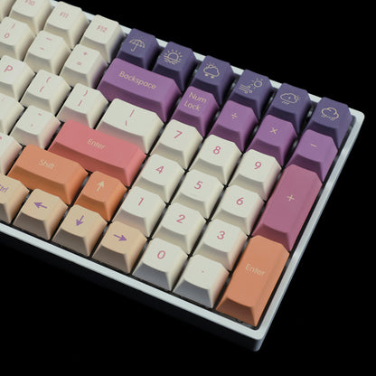 YMDK Smoke Cloud 143 Keycaps(Dye Sub Cherry Profile PBT 1.5mm/ANSI 104 TKL GK61 96 75 GMMK NCR80 Using)