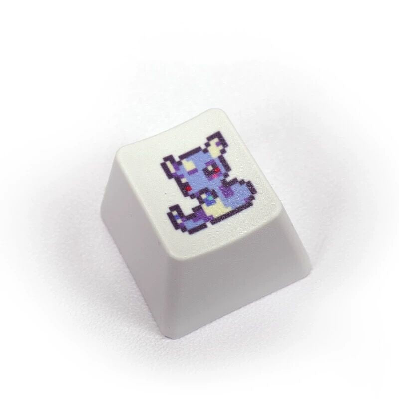 YMDK Pixel Style Theme Keycaps Cute Cartoon Pet Elf Personality Key Cap Dye Sublimation PBT OEM Profile R4 for Mechanical Keyboard