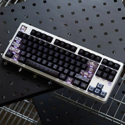 YMDK Spirit Snake Metallic Paint Keycaps, Cherry Profile Dye-Sub PBT+PC Keycap Set for 61/84/87/104/108 MX Mechanical Keyboards