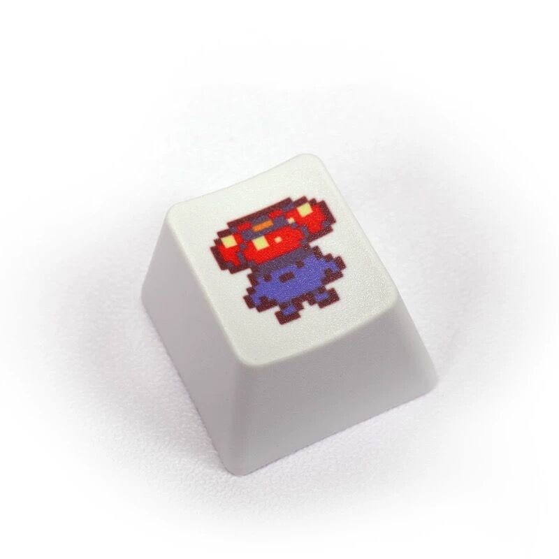 YMDK Pixel Style Theme Keycaps Cute Cartoon Pet Elf Personality Key Cap Dye Sublimation PBT OEM Profile R4 for Mechanical Keyboard