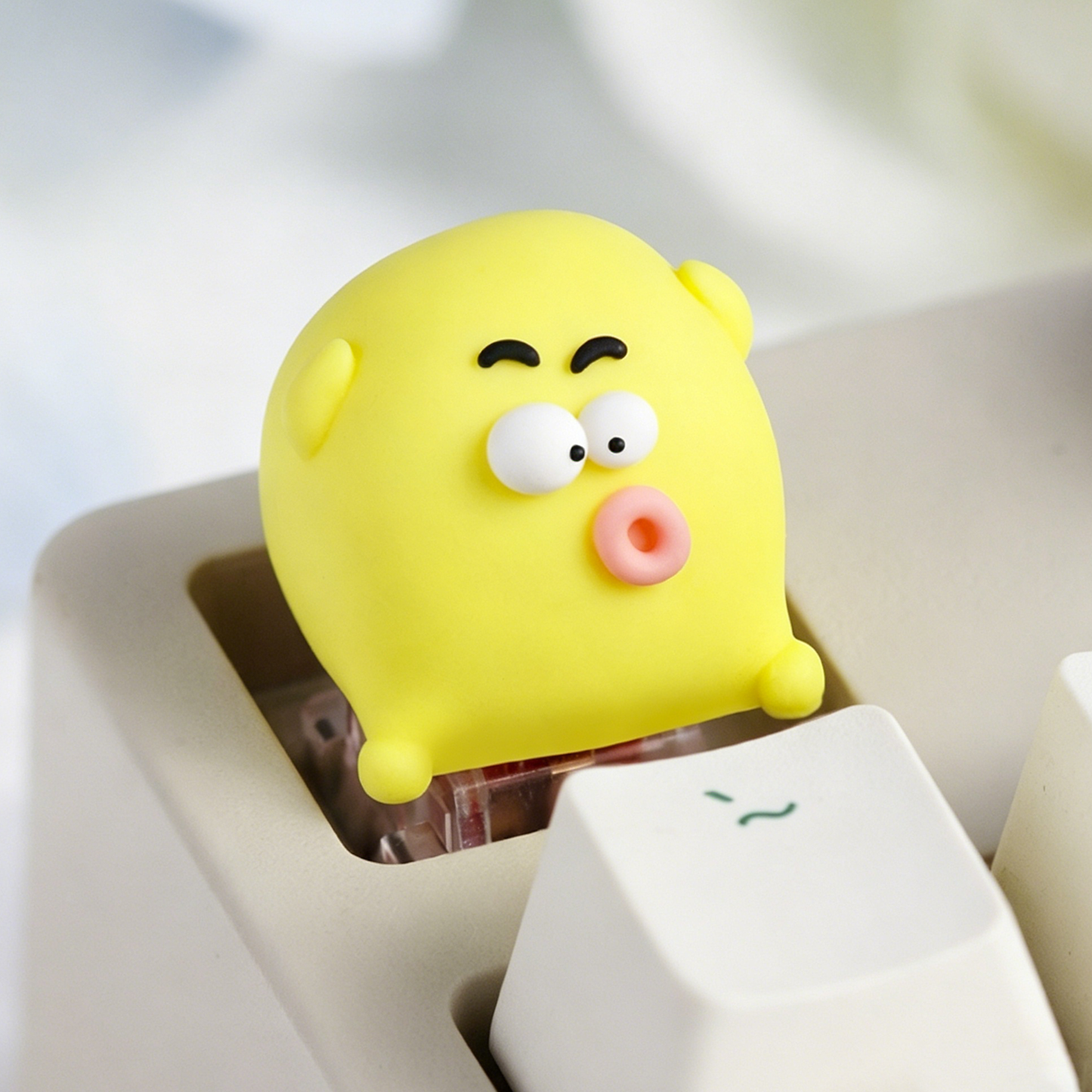 YMDK 1pcs Esc Key Ugly Cute Novelty Keycap Personalized Handmade Resin Creativity Custom Keycaps for MX Mechanical Keyboards