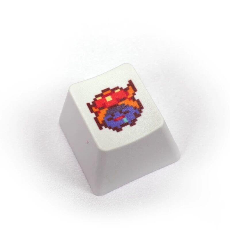 YMDK Pixel Style Theme Keycaps Cute Cartoon Pet Elf Personality Key Cap Dye Sublimation PBT OEM Profile R4 for Mechanical Keyboard