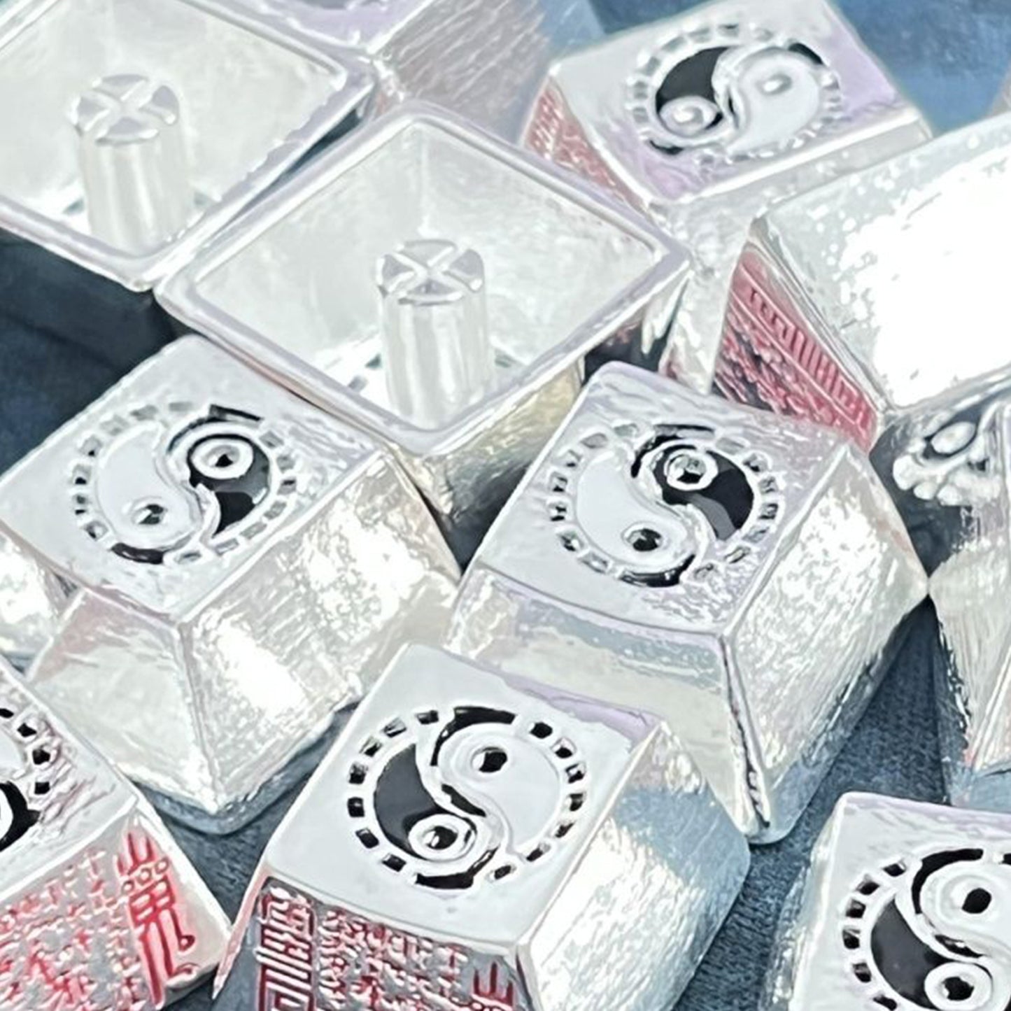YMDK Ancient Style Mountain Spirit Theme Bagua Pattern Metal R4 1u Esc Key Personalized Keycaps for MX Mechanical Keyboard
