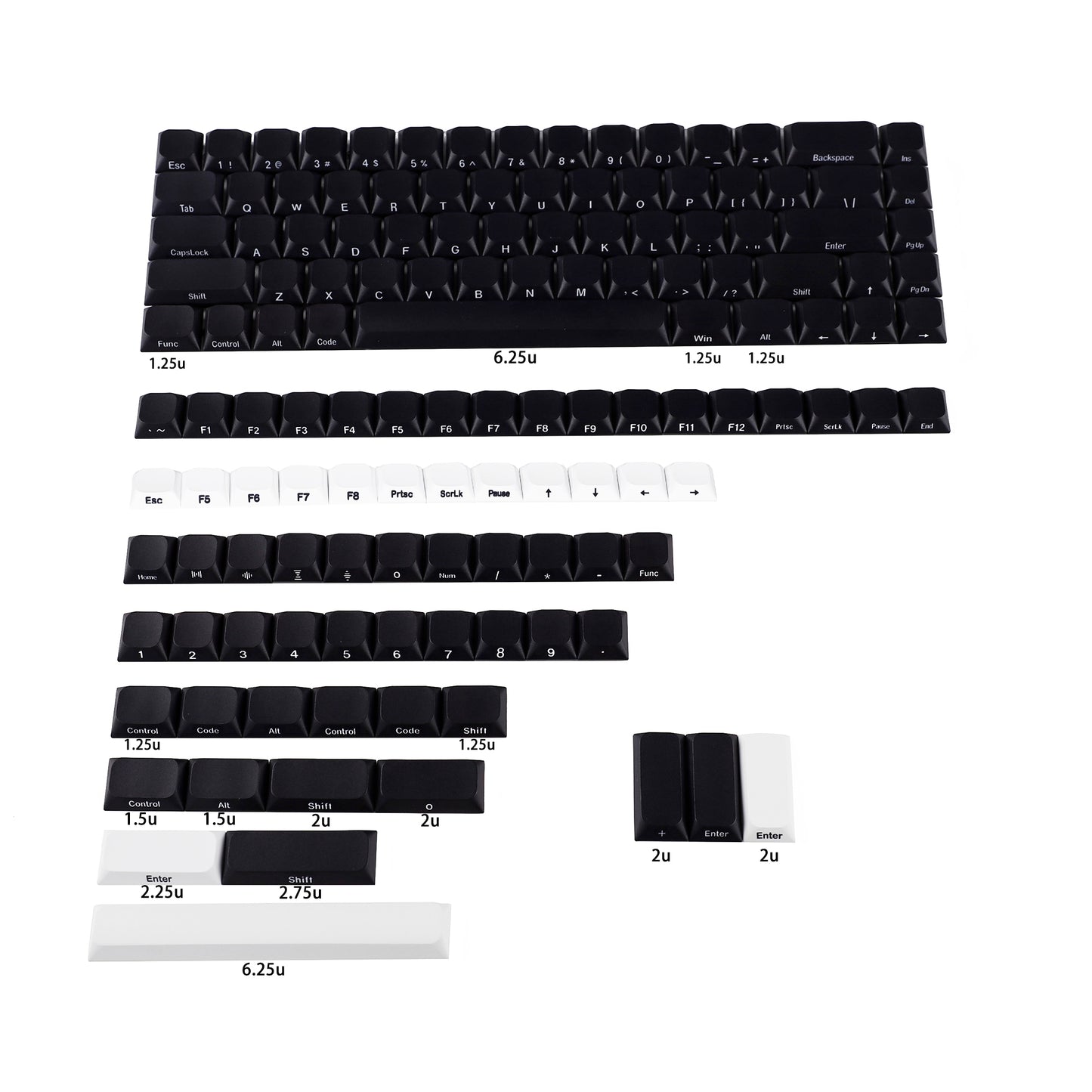 YMDK Ultra-slim Low profile keycap Side Print MX Series PBT Keycap for 61/64/75/87/96 ultra-slim keyboard