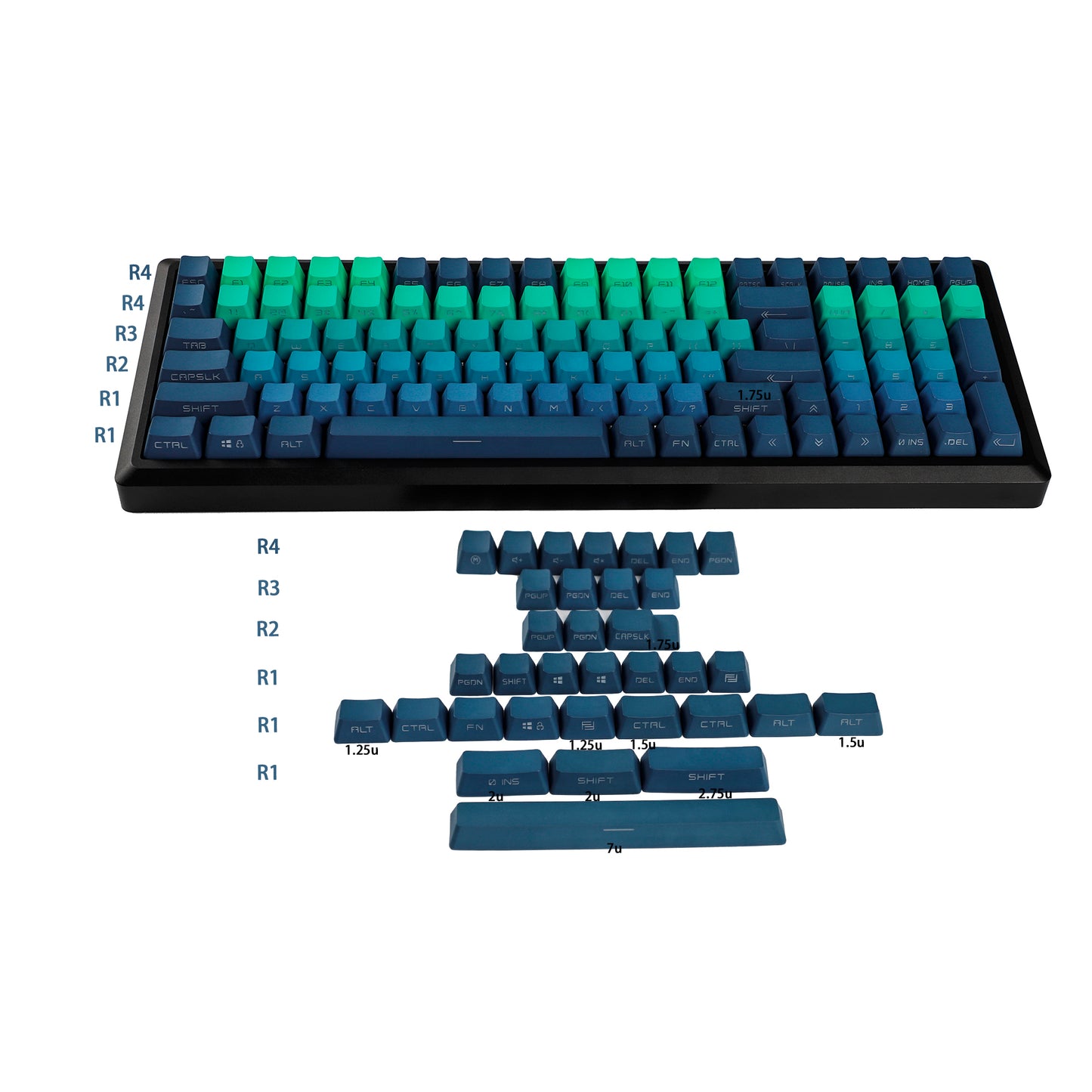 YMDK OEM Profile 133 Side-lit Keycap（PBT Double Shot Shine Through Backlit ）