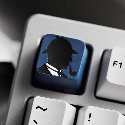 YMDK 1pcs Blue Gentleman 1u Personalized Keycaps Cool Creative Resin Custom Keycap for MX Mechanical Keyboard Esc