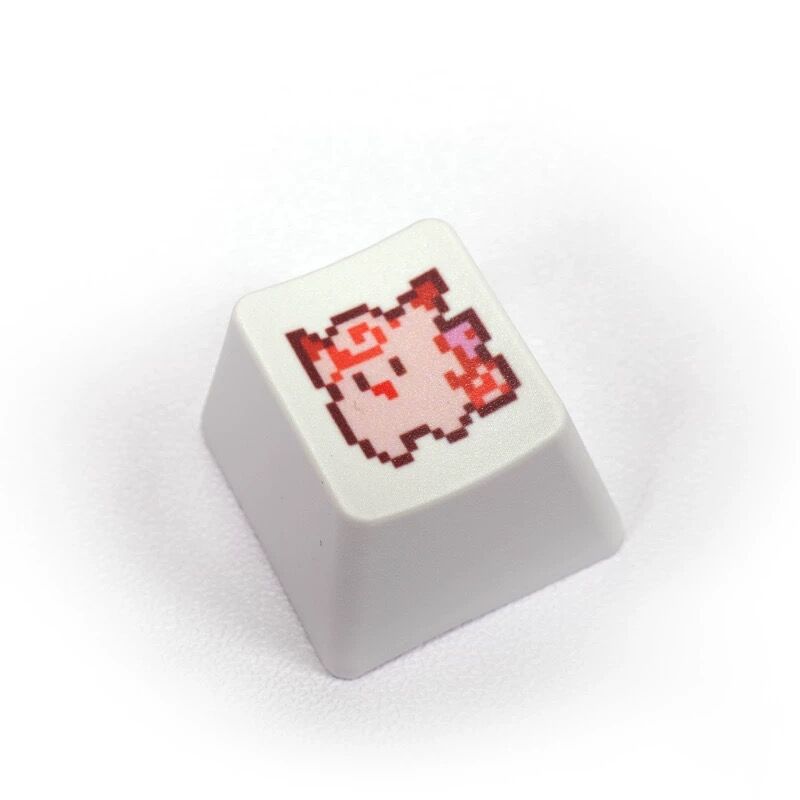 YMDK Pixel Style Theme Keycaps Cute Cartoon Pet Elf Personality Key Cap Dye Sublimation PBT OEM Profile R4 for Mechanical Keyboard