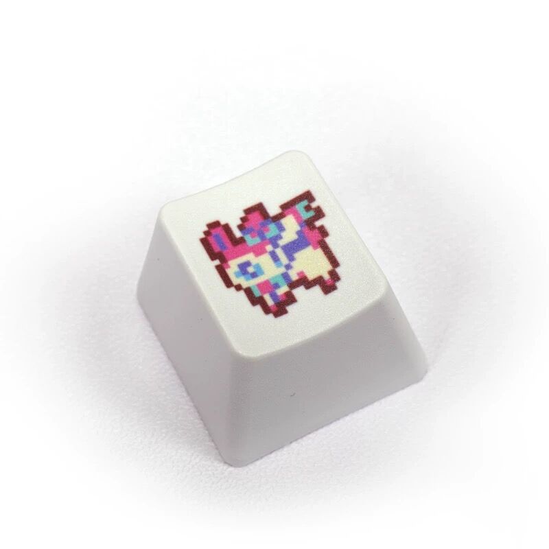 YMDK Pixel Style Theme Keycaps Cute Cartoon Pet Elf Personality Key Cap Dye Sublimation PBT OEM Profile R4 for Mechanical Keyboard