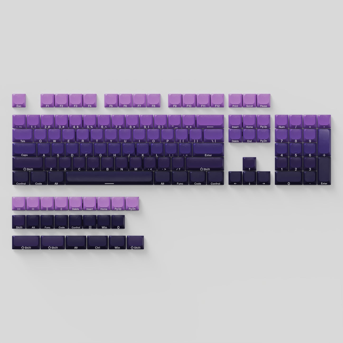 YMDK Ultra-slim Low profile keycap Side Print MX Series PBT Keycap for 61/64/75/87/96 ultra-slim keyboard