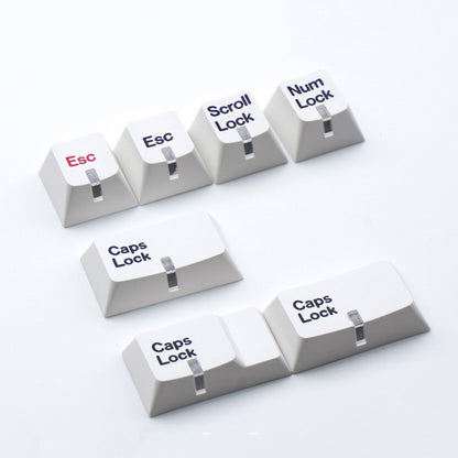 YMDK 7 Keys Cherry Profile Indicator Lamp Cap White Black Caps Lock/Num/Esc PBT Dye Sub Top Print Keycaps for MX Mechanical Keyboard