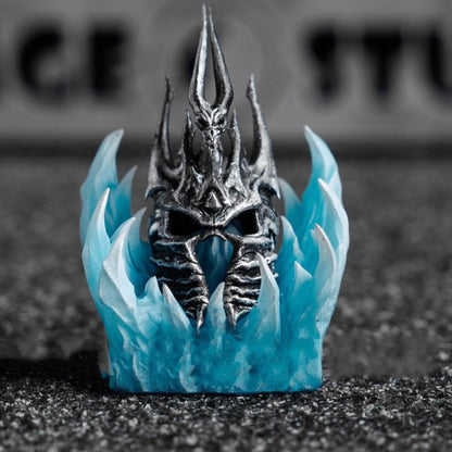 YMDK World of Warcraft Personalized Keycaps Translucent Lich King Helmet Creative Cool for MX Mechanical Keyboard