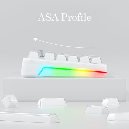 YMDK Crystal Jelly Pudding Keycaps 136 Keys Backlit Keycap Double Shot PC Acrylic for 68/75/84/87/108 MX Mechanical Keyboards