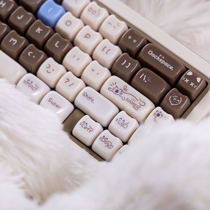 YMDK 148 Keys Ragdoll Cat Top Print MAO Profile PC Material Custom Keycaps for 65/75/87/98/100/104 MX Mechanical keyboard