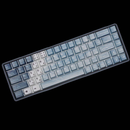 YMDK Snow Girl Clear Sky Theme Keycap Full Set 130 Keys Japanese PBT Cherry Profile Dye Sub Keycap for MX Mechanical Keyboard