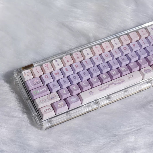 YMDK Taro Brain Theme Keycaps Full Set 126 Keys MDA Profile PBT Dye Sub Keycap for MX Mechanical Keyboard