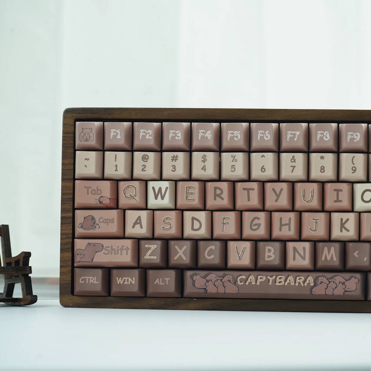 YMDK Kapibala 129 keys Cherry Profile 5 Sides Over Dye Sub Thick PBT Coffee Keycap for MX Mechanical Keyboard