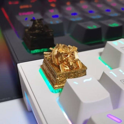 YMDK Egyptian Pharaoh Pyramid Personalized Keycaps Three-dimensional Hand-made Custom Resin Keycap for MX Mechanical Keyboard