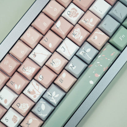 YMDK Old Testament Rose Theme Keycaps Full Set 122 Keys XDA Profile PBT Dye Sub Keycap for MX Mechanical Keyboard