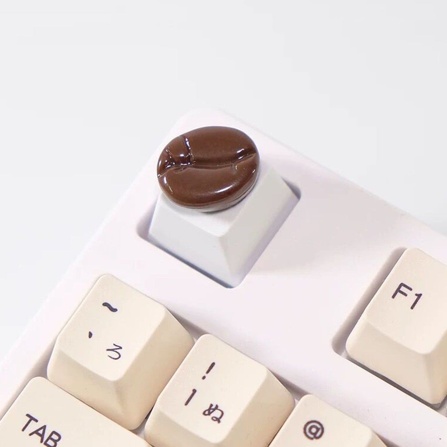 YMDK Coffee Bean Personalized Keycaps Decoration Creative Novel Key Caps PVC Dye Sublimation for Mechanical Keyboard