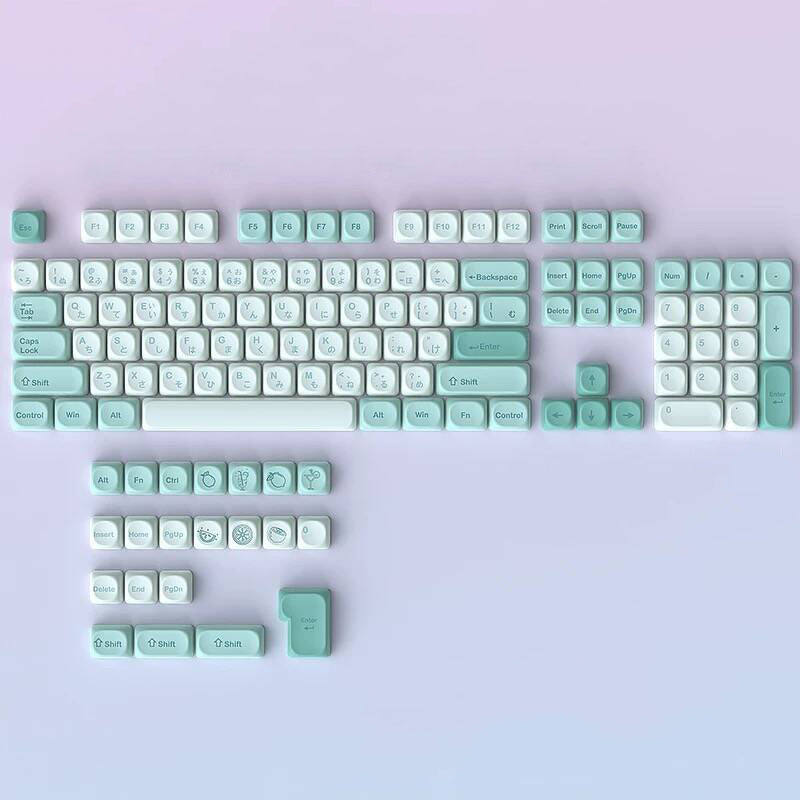 YMDK Mint Soda Theme Keycaps 125 Keys PBT MOA Profile Dye Sublimation for Mechanical Keyboard