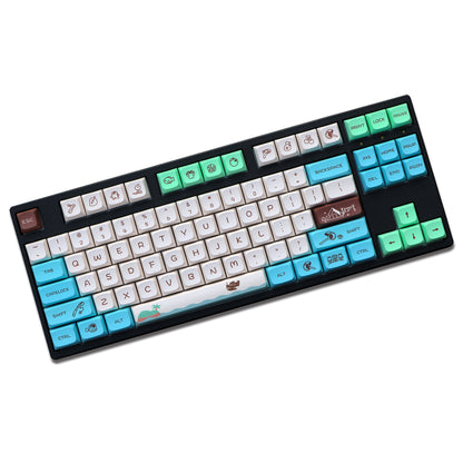 YMDK 147 Keys Animal Forest Theme Keycaps XDA Profile PBT Dye Sub Top Print Keycap for 61/84/87/104/108 MX Mechanical Keyboards