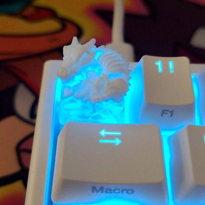 YMDK Keel Special-shaped Keycaps Cool Embossed Three-dimensional Key Caps Resin Translucent Keycap for MX Mechanical Keyboard