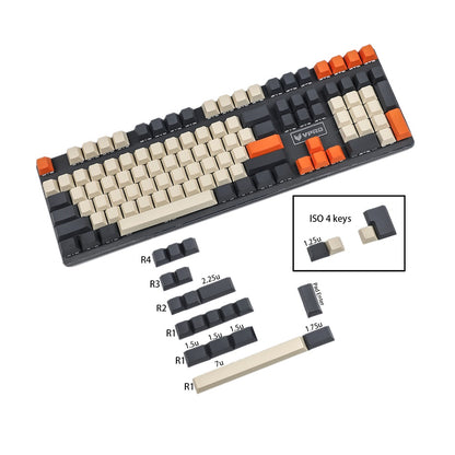 131 Carbon Keycaps(Blank Cherry Profile PBT 1.5mm/Filco Ducky YMD96 SP64 SP84 KBD75 ID80 GK64 Using)