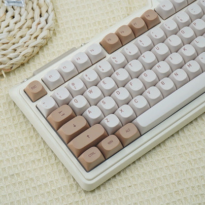 YMDK Tiramisu Theme Keycaps Cute Foodie Small Cake Pattern PBT Full Set 119 key Dye Sub Custom MA Profile for MX Mechanical Keyboard