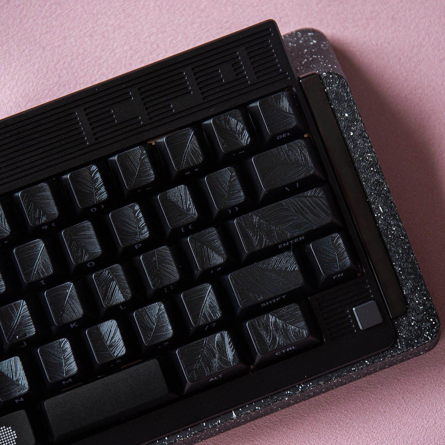 YMDK 129 Keys Sunny Feather Theme Pearlescent Cherry Profile ABS Top Print Keycaps for 61/84/87/104/108 MX Mechanical Keyboards