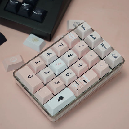 YMDK Small fragrance Style Theme Keycaps Full Set 129 Keys Cherry Profile PBT Dye Sub Keycap for MX Mechanical Keyboard