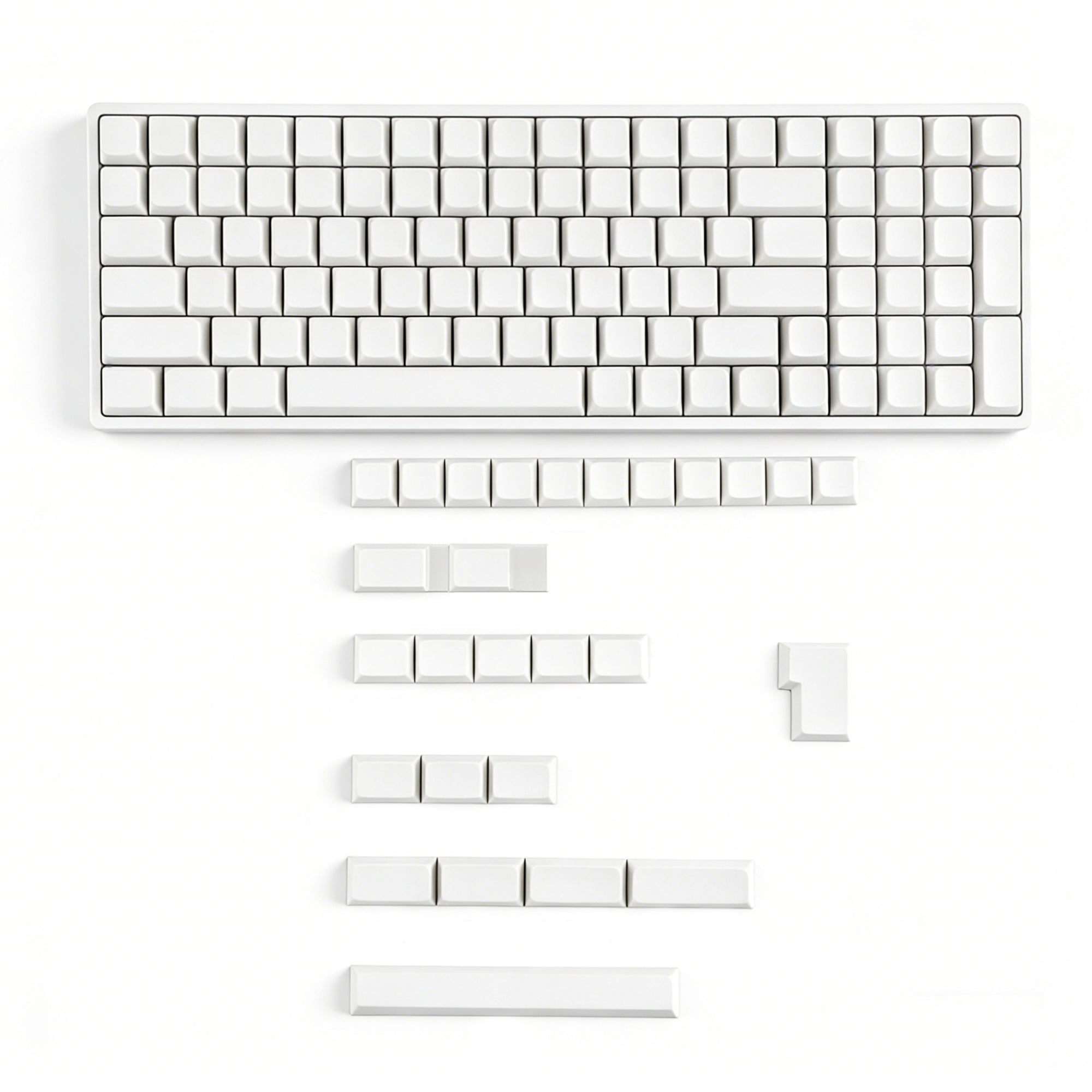 YMDK 127 Key Black White Blank ZDA XDA V2 Keycaps PBT Keycap for MX Ke