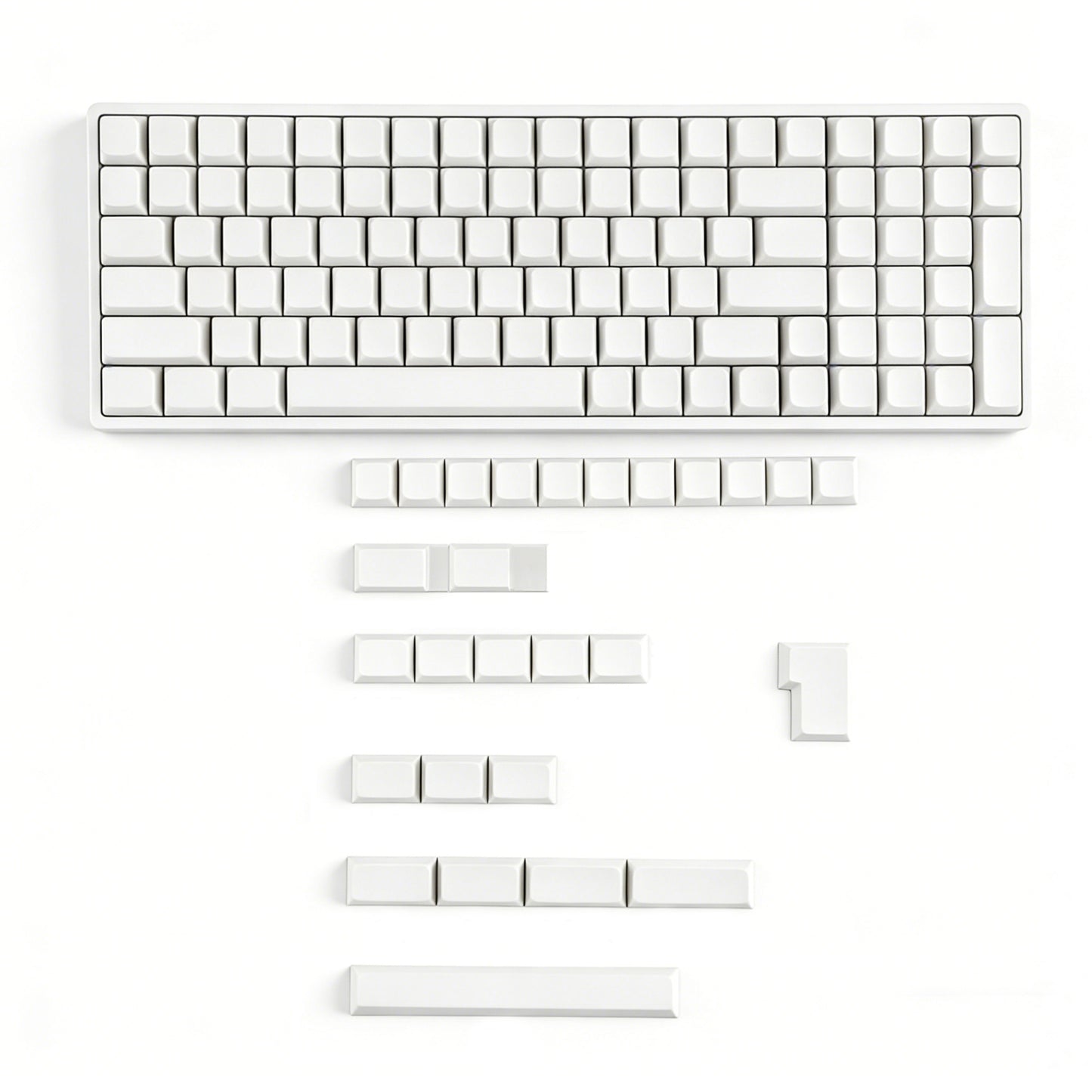 YMDK 127 Key Black White Blank ZDA XDA V2 Keycaps PBT Keycap for MX Keyboard 104 87 61 Melody 96 KBD75 ID80 GK64 SP84