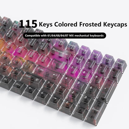 YMDK 115 Keycaps Milk Grapes Jelly Cola Color Gradient Frosted Cherry Profile Shine Through PC Keycaps for 61/64/68/84/87/96/104/108 MX Mechanical Keyboard