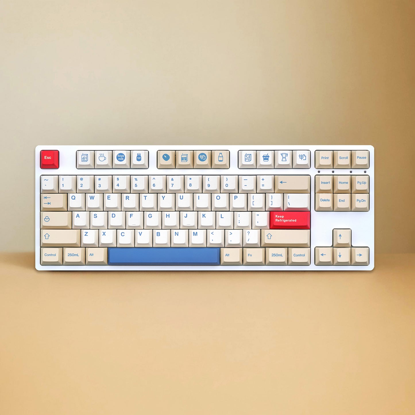 YMDK 146 Soya Milk Theme Keycaps Minimalist PBT Cherry Profile Dye Sub Keycap English Korean Japanese for MX Mechanical Keyboards