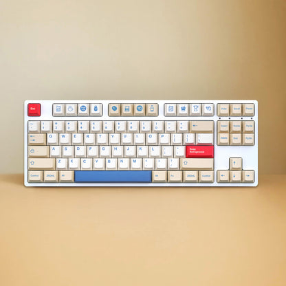 YMDK 146 Soya Milk Theme Keycaps Minimalist PBT Cherry Profile Dye Sub Keycap English Korean Japanese for MX Mechanical Keyboards