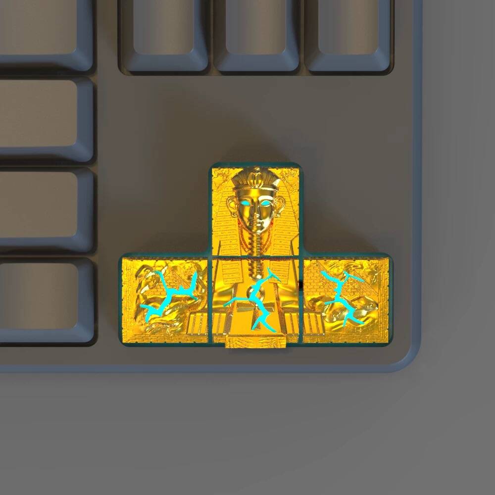 YMDK Egyptian Pharaoh Arrow Key Light Transmission Personality Keycap Resin for MX Switches Mechanical Keyboard