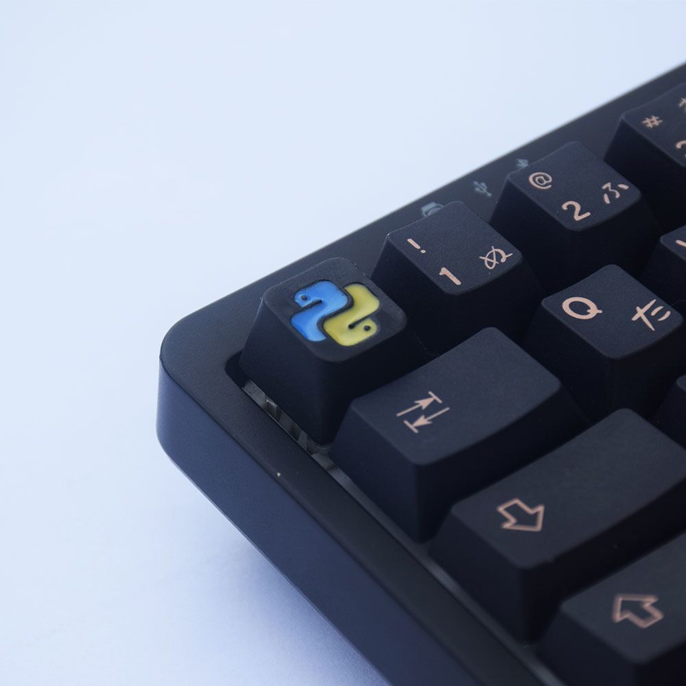 YMDK Python Icon Key Cap Personalized Keycap Resin 3D Print Hand Painted for Mechanical Keyboard